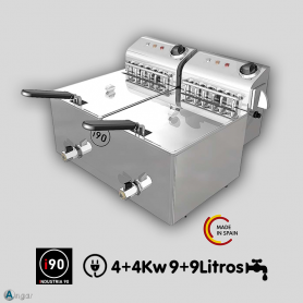 Freidora Económica Eléctrica i90 FA-10+10 con Grifo