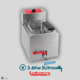 Freidora Eléctrica Valentine TF-5 T con Grifo Trifásica