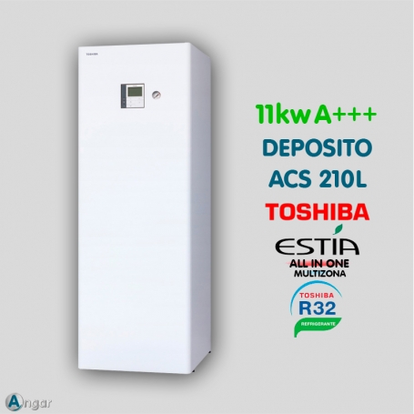 Aerotermia Toshiba ESTIA ALL IN ONE MULTIZONA BETA 65 11kw con ACS 210L