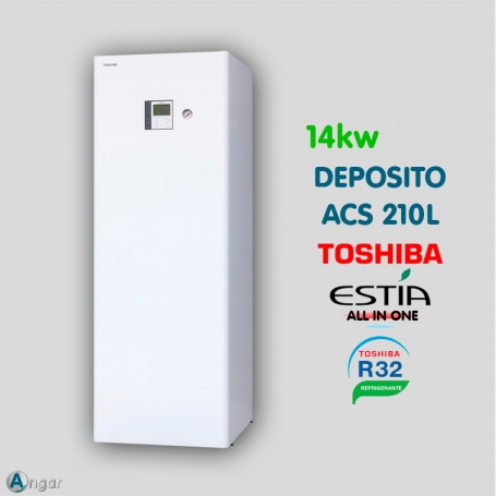 Aerotermia Toshiba ESTIA ALL IN ONE GAMMA 65 14kw con ACS 210L