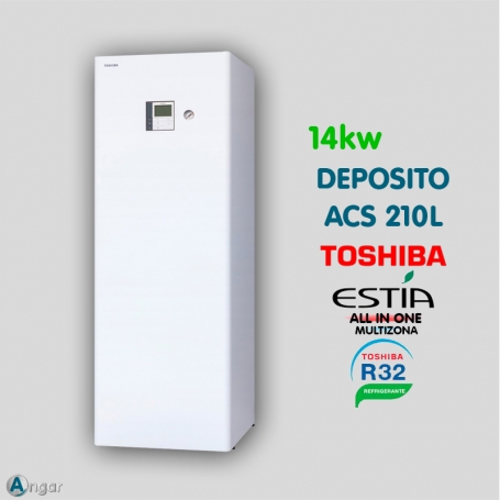 Aerotermia Toshiba ESTIA ALL IN ONE GAMMA MULTIZONA 65 14kw con ACS 210L